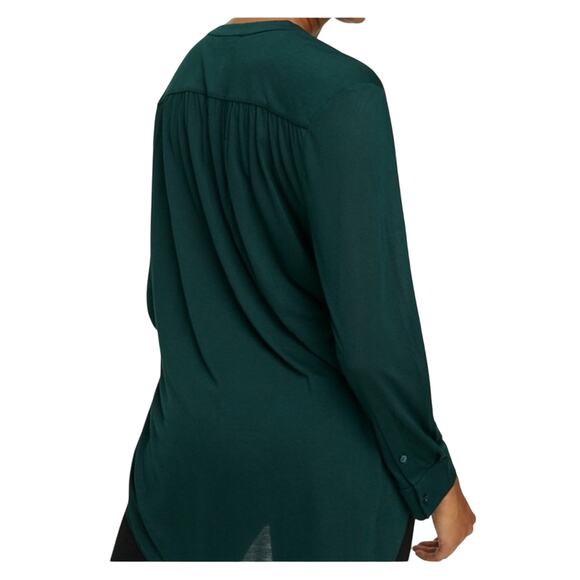 Aritzia Babaton V-Neck Long Sleeve Lightweight Black Shirttail Blouse Size Small - Picture 7 of 11